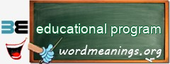 WordMeaning blackboard for educational program
